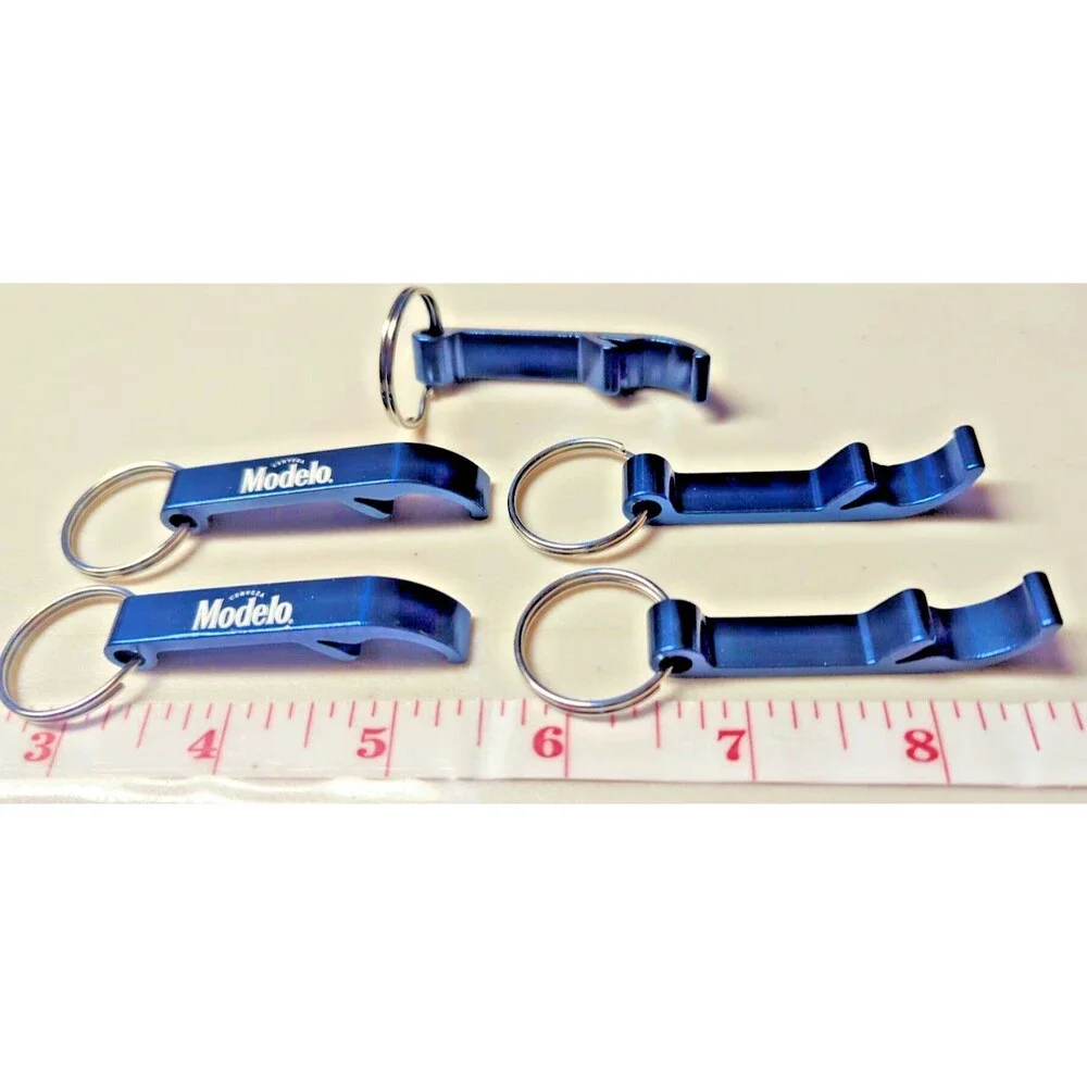 BOGO Free Modelo Especial 5‑Pack Blue Key Chain Bottle Openers, Solid Aluminum